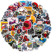 50-Pack New Motorcycle Club Stickers - Unique Graffiti Harley Motorcycle Decals, Waterproof