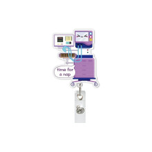Acrylic Medical Retractable ID Badge Holder Medical Badge Reel with Rotating Alligator Clip for Healthcare ID Badge