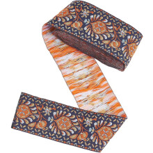 5 Yards Polyester Jacquard Flower Ribbon for Garment Accessories Coral 2 inch(50mm)