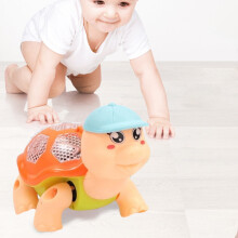 Musikalsk skilpadde babyleke $5, lysende krypende leke for 6-12 måneder, kompatibel med jule- og bursdagsgaver for 1-2 år