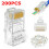 100 τεμάχια RJ45Pass Through Modular Plug Network Cable Connector End 8P8C CAT6CAT5 1