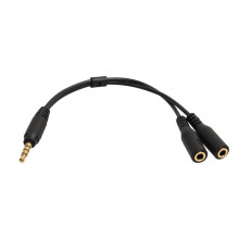 3.5MM Stereo Headphone Y Splitter Tpe Cable 1 Male To 2 Dual Female
