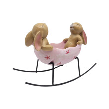 Easter Bunny Cradle Desktop Ornament for Kids Cozy Sleeping Decorations Holiday Nursery Figurine Easter Decoration