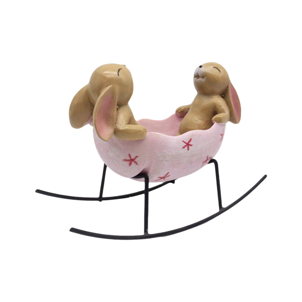 Easter Bunny Cradle Desktop Ornament for Kids Cozy Sleeping Decorations Holiday Nursery Figurine Easter Decoration