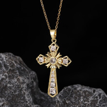 Cross Pendant Necklace for Women Zircon Niche Cross Pendant Necklace for Women Jewelry Valentines Day
