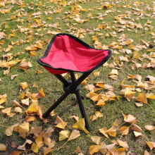 Folding Camping Stool, 14.6" Tripod Chair for Outdoor, Fishing, Hiking, Beach & Gardening – Red