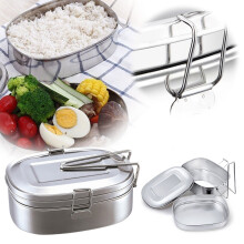 Boîte à bento en acier inoxydable, couvercle étanche à l'air et aux fuites de 18,3 cm, compatible micro-ondes et réfrigérateur — Convient aux