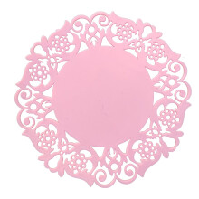 Silikonové podtácky pod nápoje, vintage květiny, krajka, hrnek, miska, podložky pod hrnec, pro domácnost a kuchyň 15,5 cm růžová