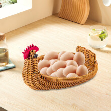 Panier de rangement tressé de 18 cm – Coupe à fruits en plastique style ferme, organisateur multifonctionnel pour la cuisine et la salle de bain,