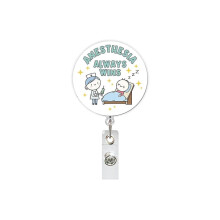 Acrylic Medical Retractable ID Badge Holder Medical Badge Reel with Rotating Alligator Clip for Healthcare ID Badge