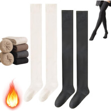 Mikrokondensierte, figurformende, kniehohe, warme Strumpfhose für Damen, Beinstulpen, warme, gestrickte Kniestrümpfe für den Winter