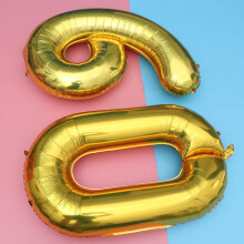 Gold Number 60 Balloon Set 11.8x7.9x3.9 in Aluminum Foil