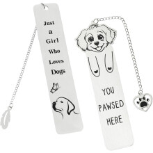 2Pcs Funny Dog Paw Bookmarks – Stainless Steel, Compatible with All Books, Gifts for Dog Lovers & Book Enthusiasts
