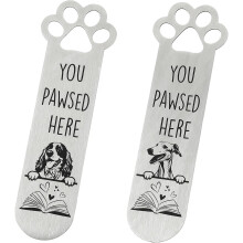 2Pcs Funny Dog Paw Bookmarks – Stainless Steel, Compatible with All Books, Gifts for Dog Lovers & Book Enthusiasts