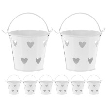 8pcs Small Metal Buckets with Handles Decorative Candy Kettle Pot Bucket Holder Party Favors