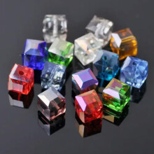 3 mm, 4 mm, 6 mm, 8 mm, 10 mm, 14 mm, krystallglasskube, fasetterte løse kunstperler, parti - tilfeldig blandet - 10 mm (20 stk.)