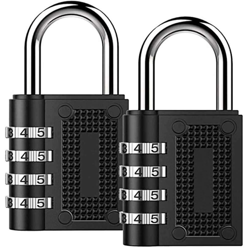 2Pcs 4-Digit Resettable Combination Padlock - Long 2.5" Shackle, Alloy Steel, 10,000 Combinations, For Gym Lockers, Toolboxes & Storage - Set Of 2 9180435436689
