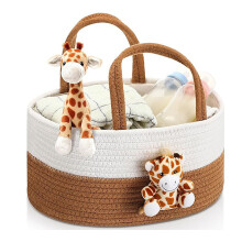 Handwoven Rope Storage Basket for Baby Clothes and Toys