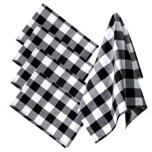 Black&White Cotton Dish Towel In Classic Plaid for Placemats, Table Decorations
