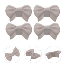 Grey Bow Tie Shaped Silicone Pot Holders Anti Scalding for Chefs and Housewives Daily Use 2 Pairs