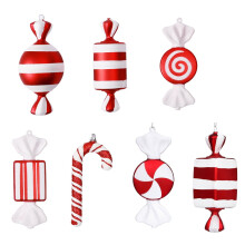Christmas Candy Pendant Ornaments Red White 7PCS