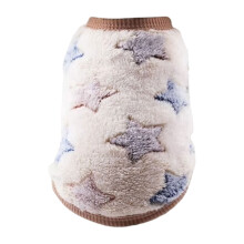 Star Print Fleece Dog Vest Warm Thick Sweater for Small Dogs