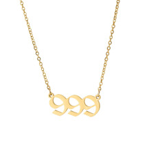 Engelszahlen-Halskette, Anhänger aus gold- und silberplattiertem Edelstahl, hypoallergene, verstellbare Kette, ideal als Geschenk zum Geburtstag
