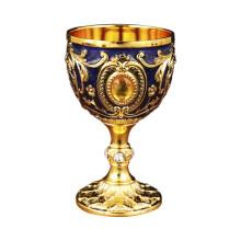Vintage Medieval Goblet, Engraved Metal Wine Cup With Shatterproof Design For Themed Parties, Home Bar Decor, And Desktop Decoration