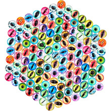 Cabujones planos abovedados de cristal de 10 mm con forma de ojo turco de colores surtidos para la fabricación de joyas (aproximadamente 200