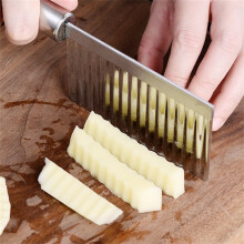 Stainless Steel Potato Cutter – Wavy Slicer, Flower & Fry Cutter, Multi-Functional Veggie Tool, 29in, Compatible with Standard Handles