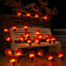Guirlande lumineuse féérique de roses rouges, guirlande de fleurs LED à piles pour anniversaire, fête des mères, Saint-Valentin, Noël, mariage