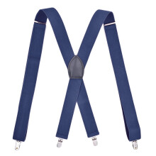 Men's Classic Elastic Dress Suspenders Navy Adjustable