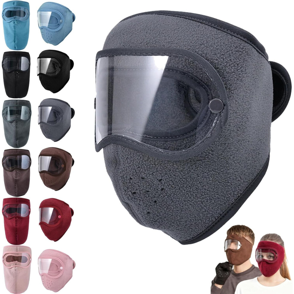 Balaclava Fleece Ski Mask For Men Women Warm Windproof Winter Face Mask With Goggles-Perfect For Cycling Hiking Outdoor 9180435438140