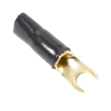 5 par pläterade 8-gauge spade gaffelkontakter för högtalarkabelkabelterminalplugg röd