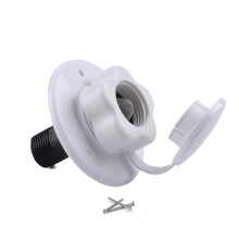 RV water inlet with check valve flange connector