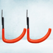 2Pcs Heavy Duty Wall Mount Hook Orange Iron Large Round for Garage Storage 11.8x1.5x5.6in