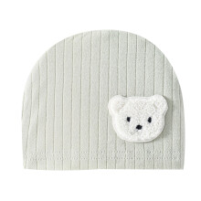 Infant Brimless Caps Baby Hat Cartoon Bear Boneless Muslin Hat Headwear Windproof Spring Hat 0-3Month Baby Hats
