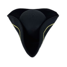 Classical Victorian Pirate Hat Soft Lining Cold Weather Costume Tricorn Hat for Halloween Masquerade Party Accessory