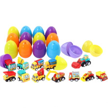 Easter Eggs with Pull-Back Construction Vehicles – 12 pcs