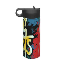 gang beast Kids Insulated Water Bottle With Straw - 18 Oz Stainless Steel Double Wall Vacuum Cup, Leakproof, Bpa Free, Suitable For Boys And Girls