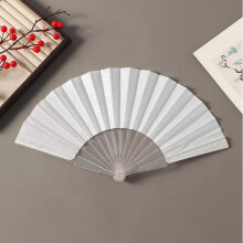 Portable Folding Fan Solid Color Glitter Plastic Fan for Wedding Travel Party Dancing Cosplay Gift Fan