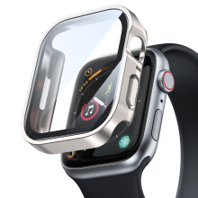 Vandtæt etui og skærmbeskytter i hærdet glas til Apple Watch 40 mm – kompatibel med SE (2. generation), serie 6/5/4, iWatch 40 mm