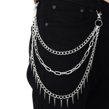 Punk Pants Chain Pentagram Keychains for Men Women Jean Trouser Biker Chains Harajuku Goth Jewelry Gothic Rock Emo Accessories