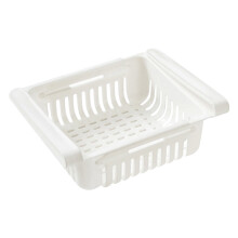 XiYing Pull-Out Refrigerator Storage Box, Expandable Hanging Organizer Drawer with Drainage Basket for Eggs, Fruits, Vegetables, Kitchen Use, 2-Pack