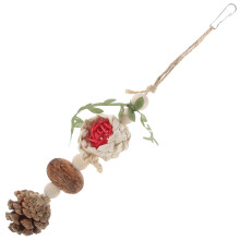 Bird hanging chewing toy round wooden ball set
