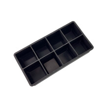 Ice Tray, 8-Cube Ice Mould for Freezing, Flexible Ice Cube Maker with Lid, Non-Stick Ice Storage Box for Beverages and Snacks(Black)