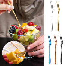 XiYing 304 Stainless Steel Two Prong fork, Mirror Polished Salad fork, for Desserts, Cakes, Fine Dining, Set Of 1 fork