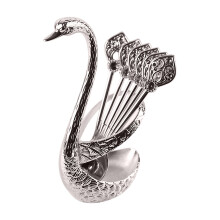 XiYing Stainless Steel Coffee Spoons Set Of 6 with Stand for Bar Counter Dessert Serving and Household Tableware