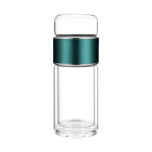 Glass Infuser, 3-In-1 Smart Tea Infuser Double Wall Glass Teacup with Infuser for Loose Tea, Portable Teas Steeper