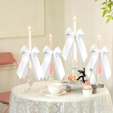 White Bow Ribbon Decorations 6-Pack